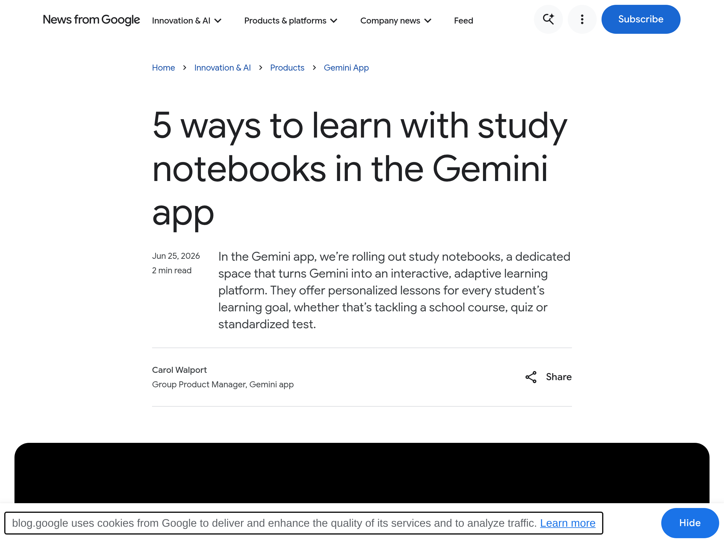 Screenshot of Study notebooks website