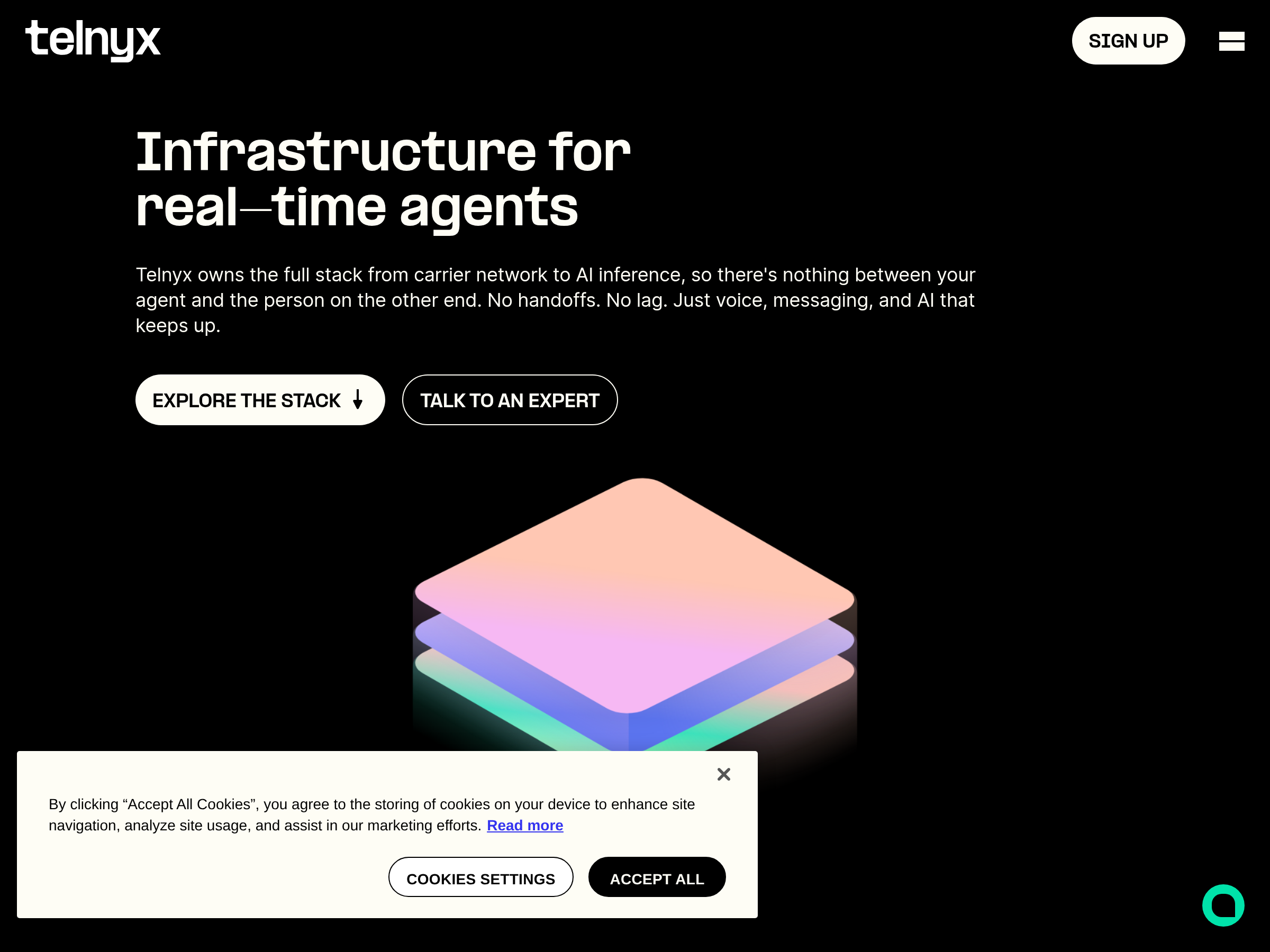 Screenshot of Telnyx website