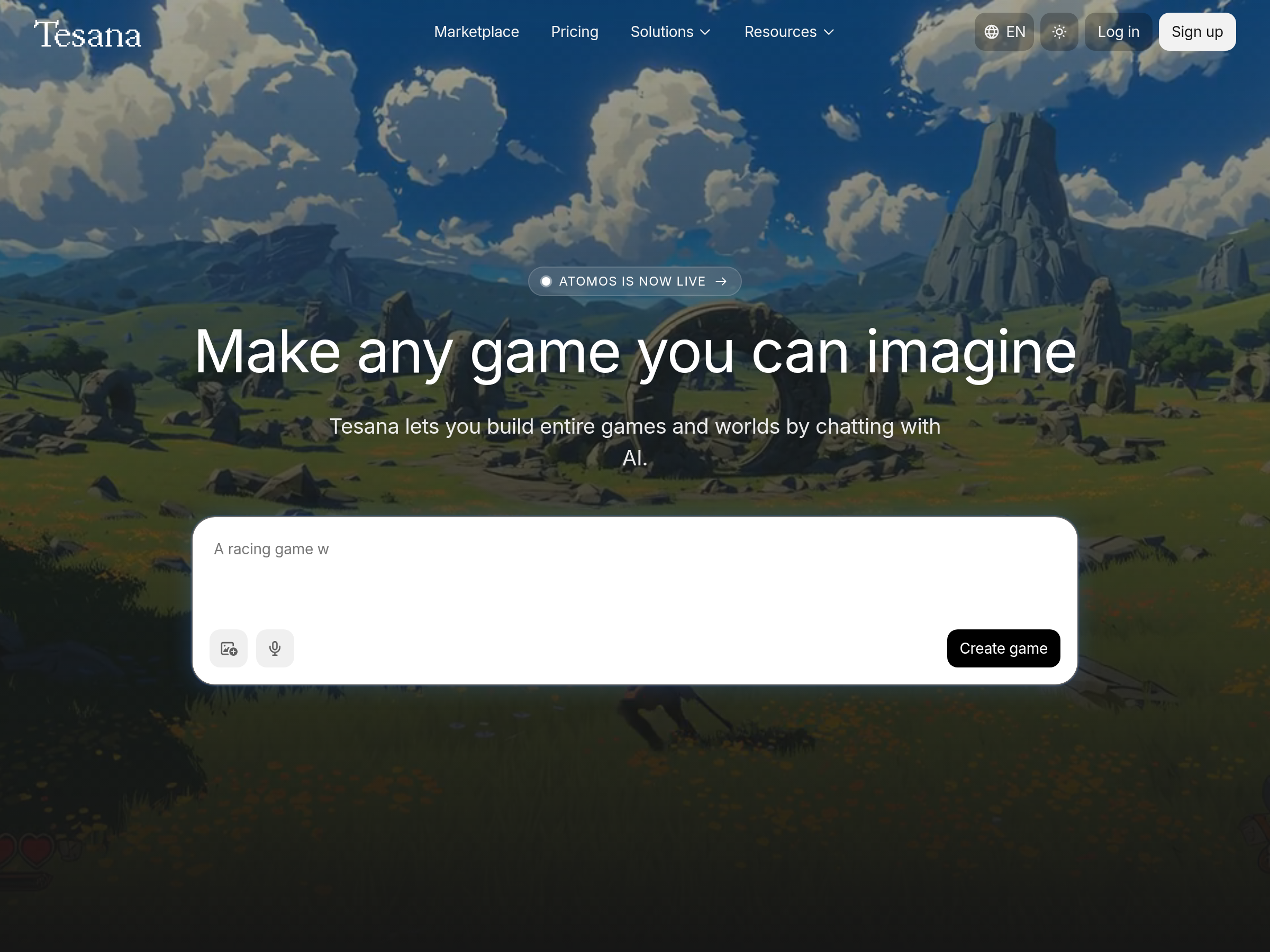 Screenshot of Tesana website