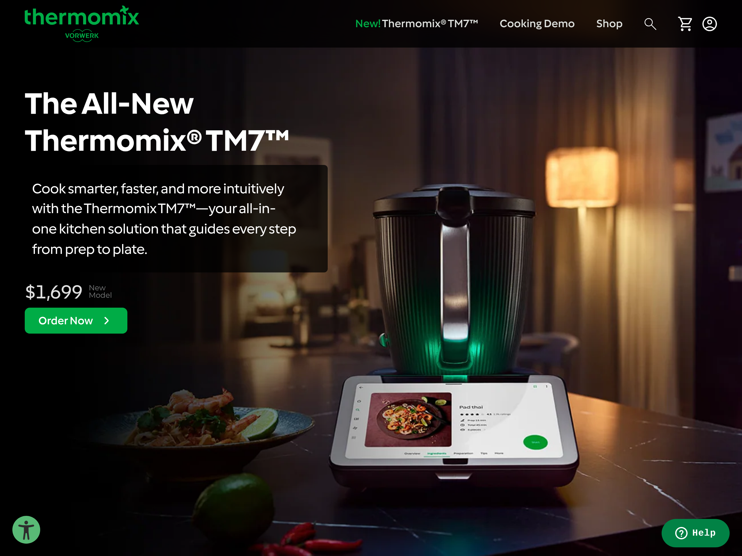 Screenshot of Thermomix website