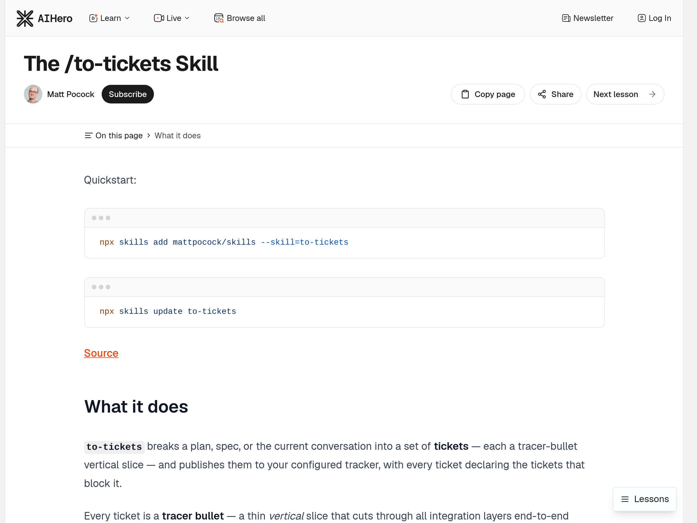 Screenshot of /to-tickets website