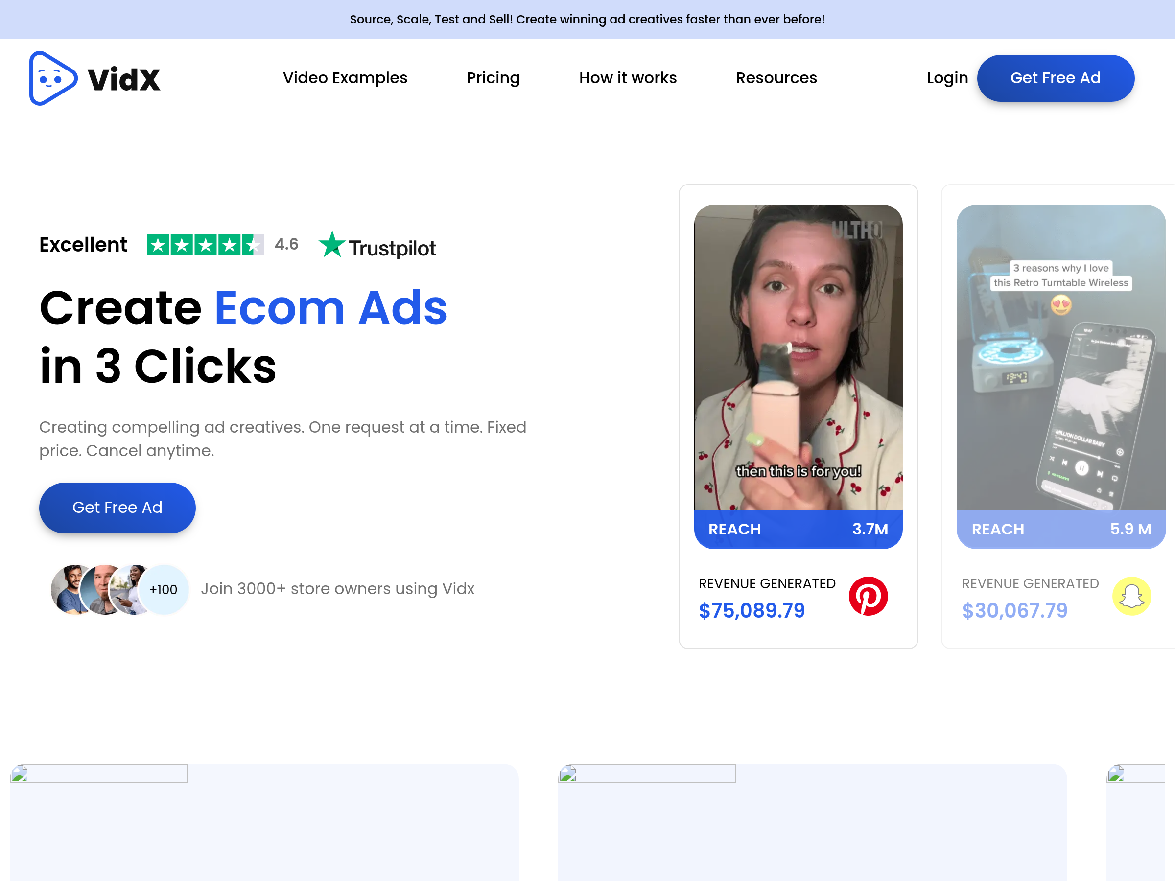 Screenshot of VIDX website