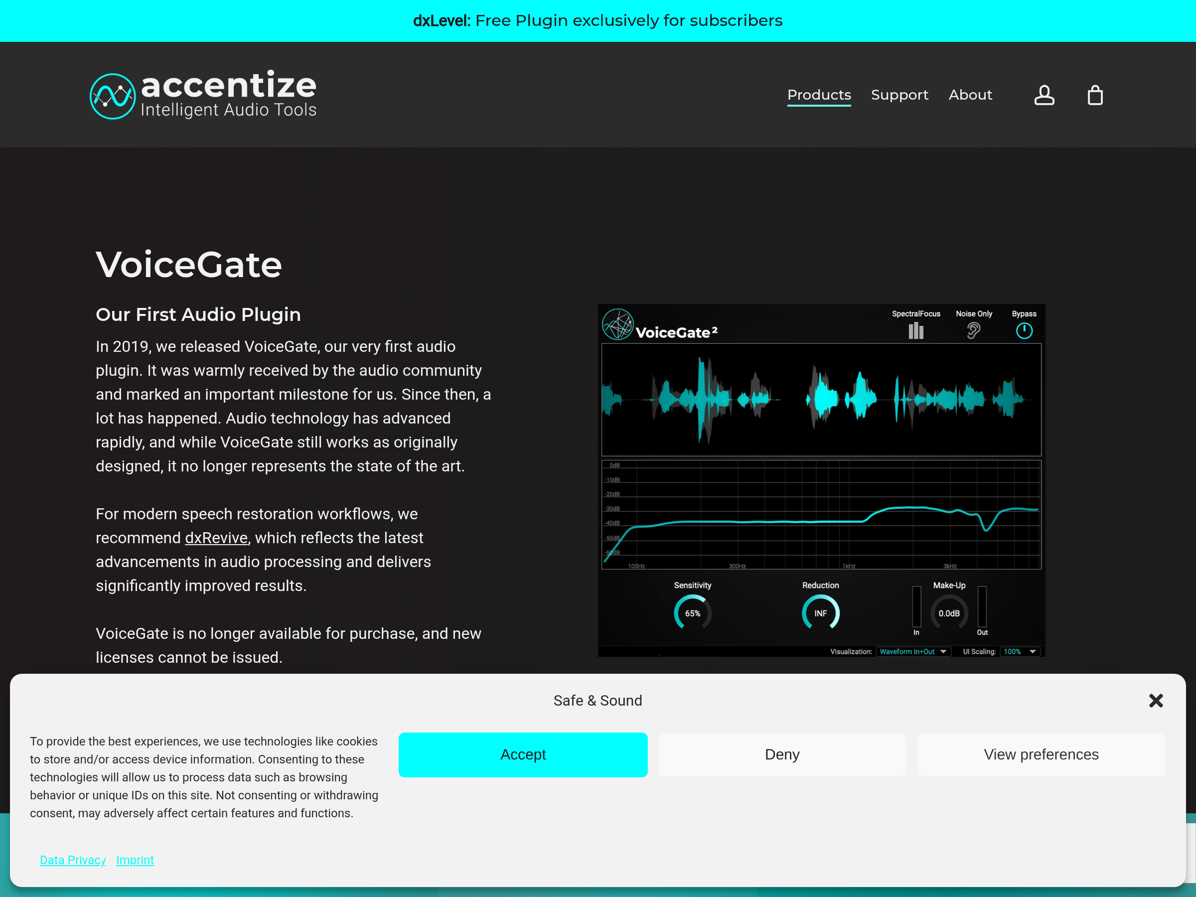 Screenshot of VoiceGate website