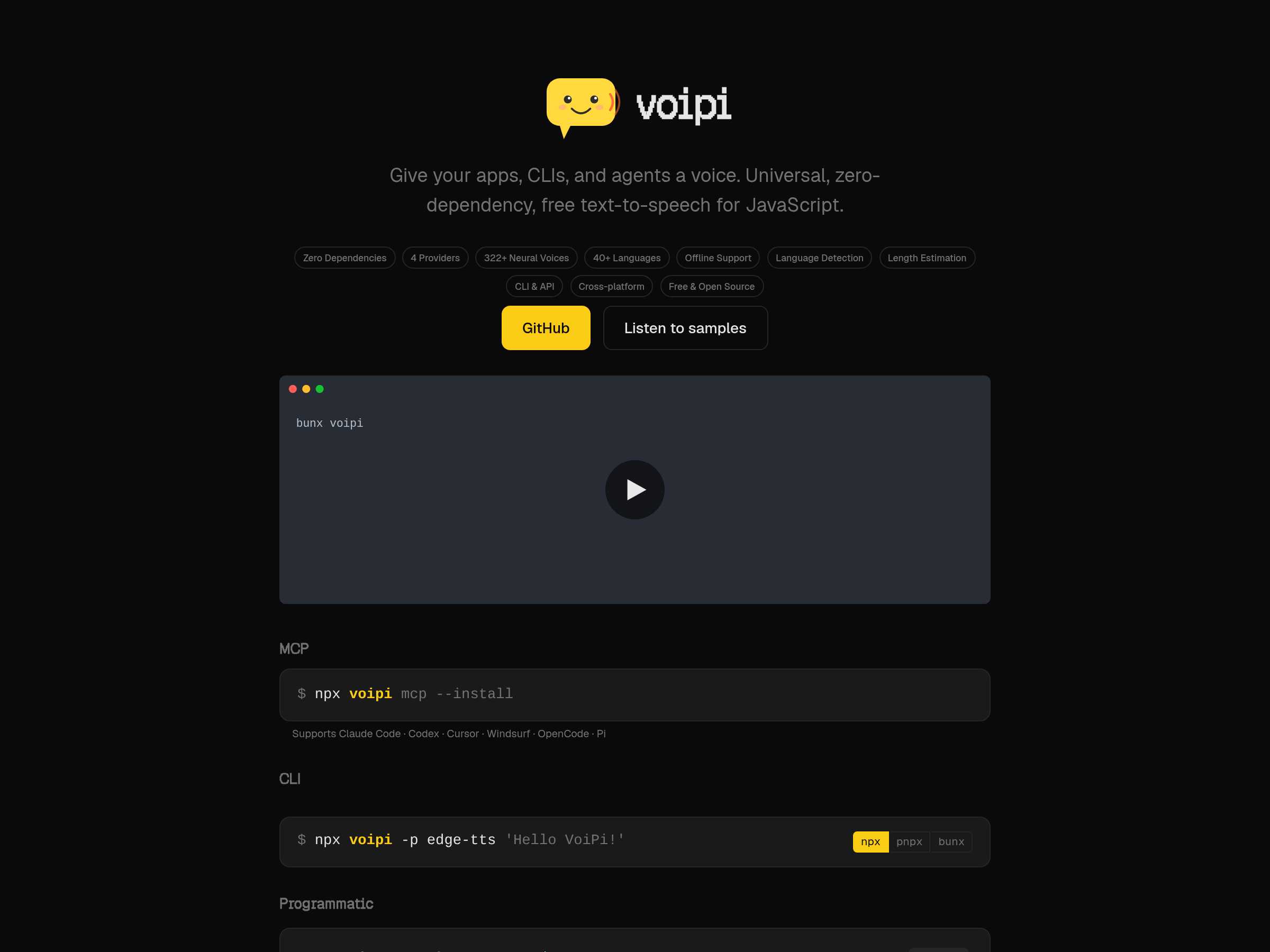 Screenshot of Voipi website