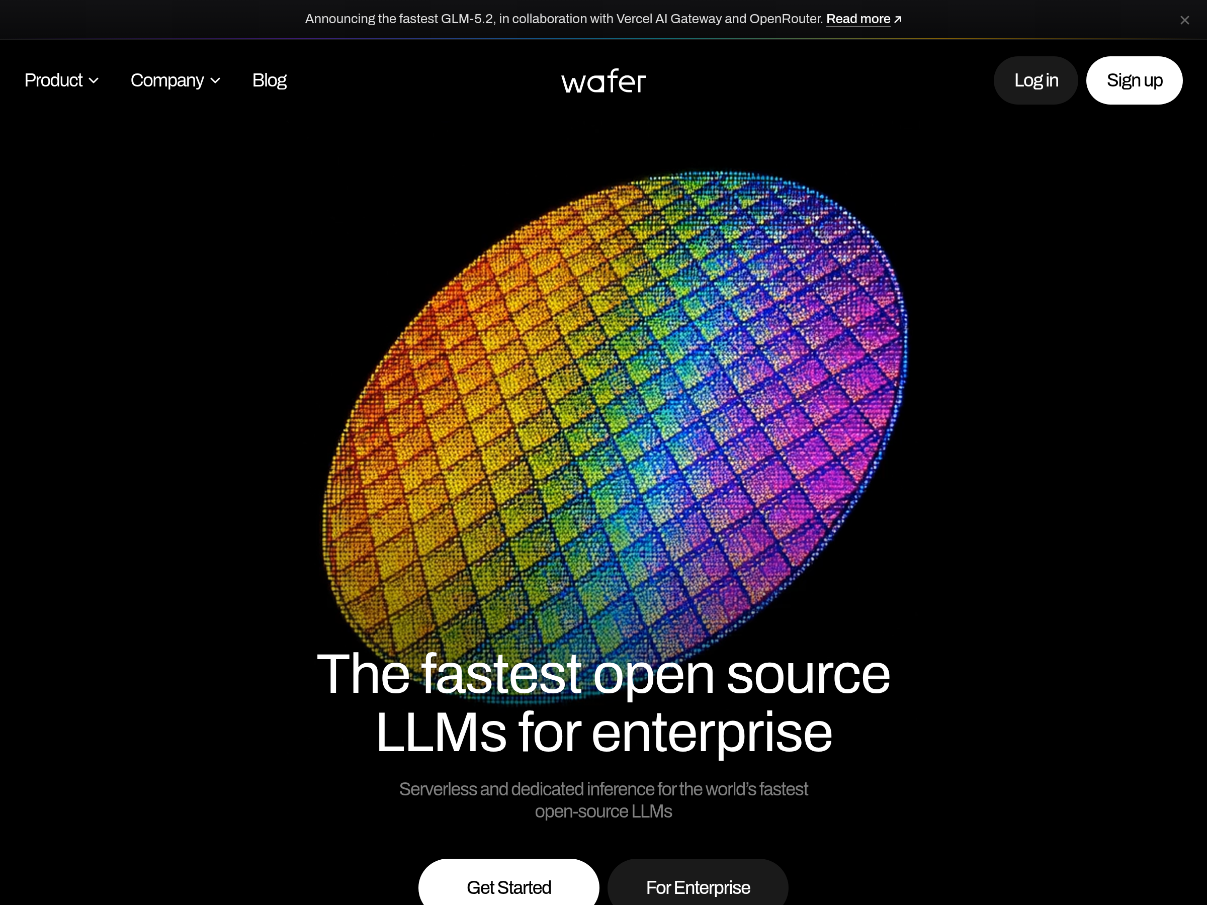 Screenshot of Wafer website