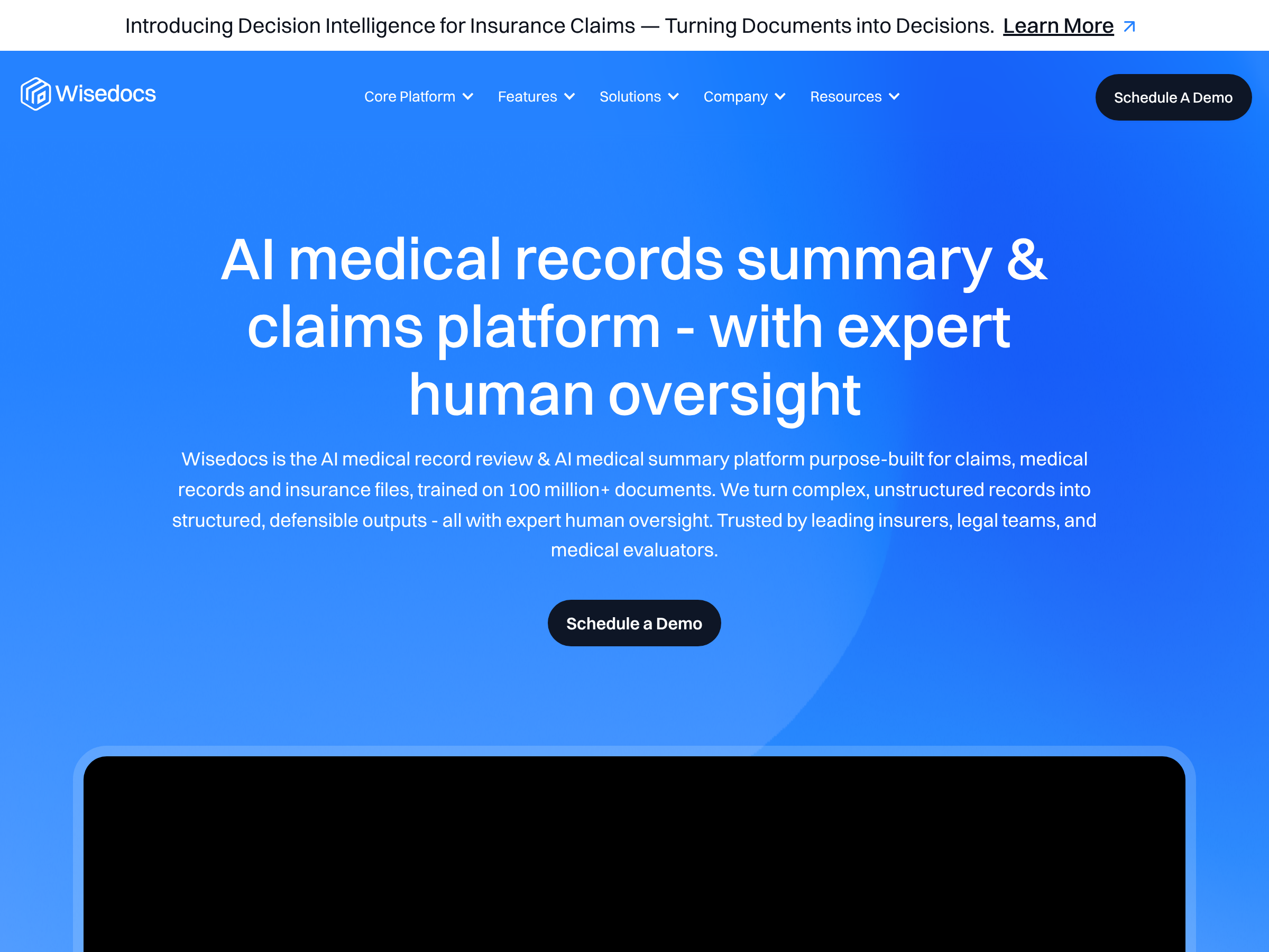 Screenshot of Wisedocs website