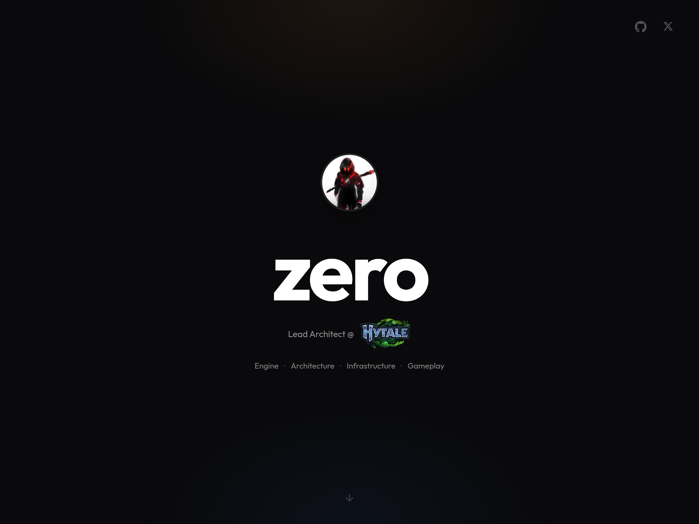 Screenshot of Zero website